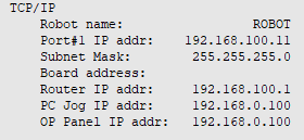 Robot IP address