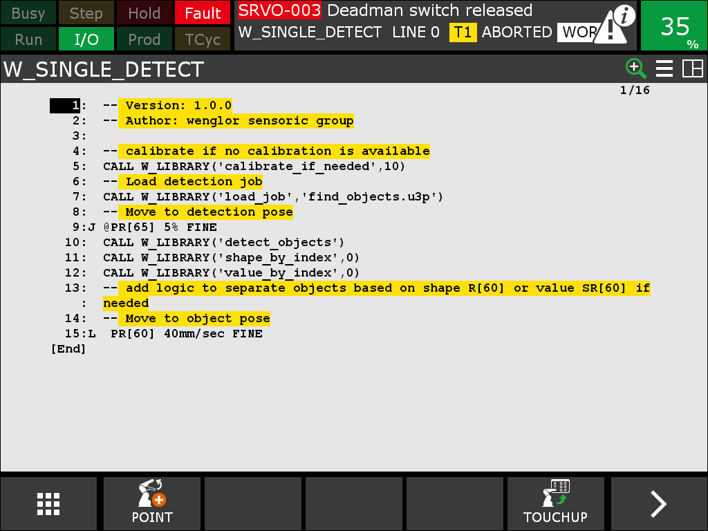 W_SINGLE_DETECT TP program