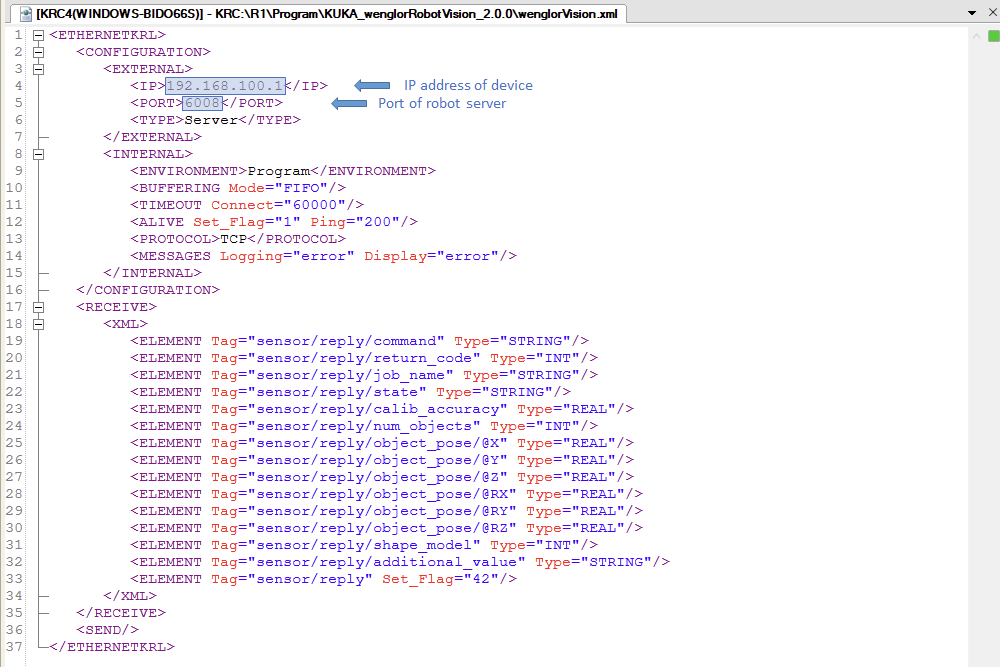 wenglorVision.xml in the EthernetKRL config folder