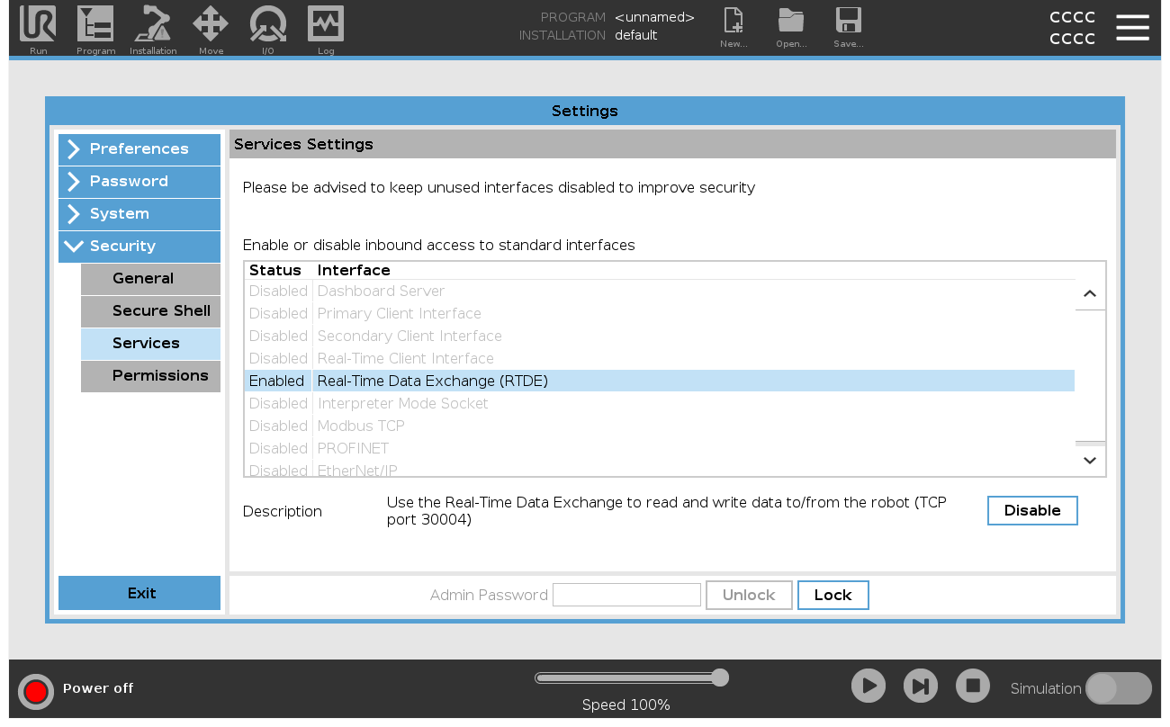 TODO: UR Teach Panel menu